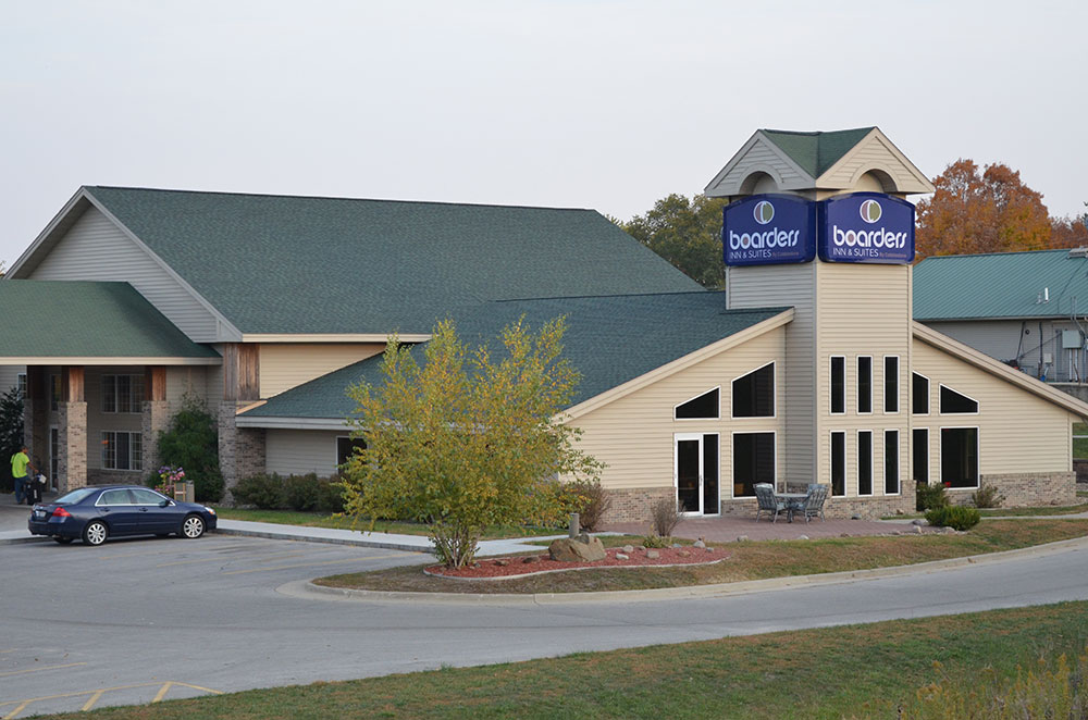 exterior of a boarders inn and suites