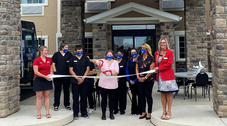 ribbon cutting at grand opening of Cobblestone Hotel & Suites in Austin, MN
